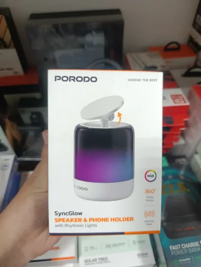 Портативная колонка подставка для телефона PORODO SuncGlow