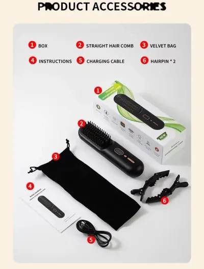 Портативная мини щетка для выпрямления Cordless straightening comb QL001