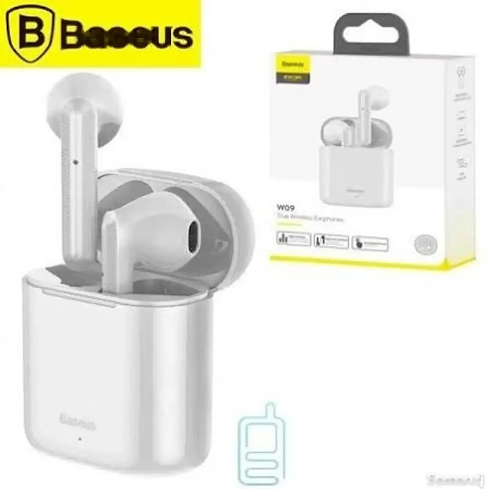 Беспроводные наушники Baseus W09 белый