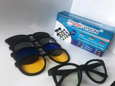 Солнцезащитные антибликовые очки с магнитными насадками 5 в 1 Magic vision — миниатюра 5