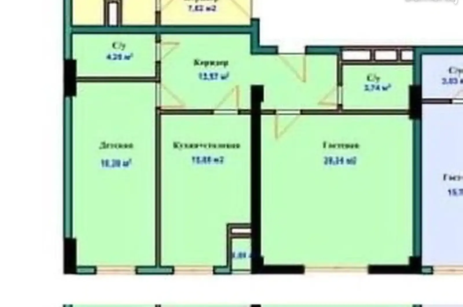 2-комн. квартира, 8 этаж, 80 м², 20-ая Школа, бывший УВД