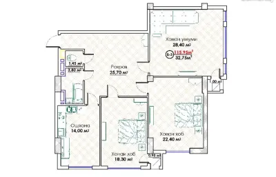 3-комн. квартира, 14 этаж, 116 м², Спартак,кольцевой пивзавод