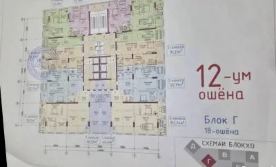 2-комн. квартира, 12 этаж, 91 м², Сино 82 мкр
