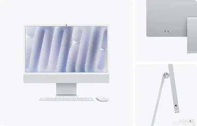 Моноблок Apple iMac 24, M4, 16ГБ, 256ГБ SSD, 4.5K Retina, Silver, MWUC3B