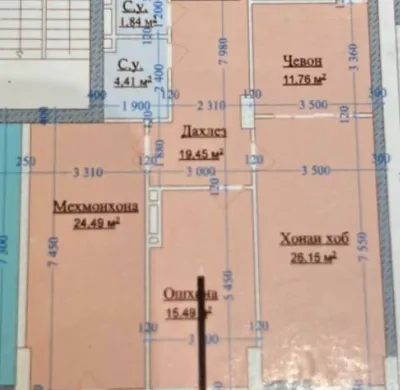 3-комн. квартира, 17 этаж, 126 м², И Сомони