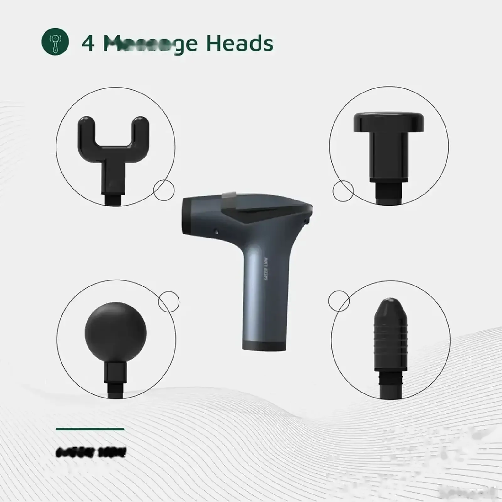Ударный массажер Green Lion Multifunctional Massage Gun GMG 05 черный