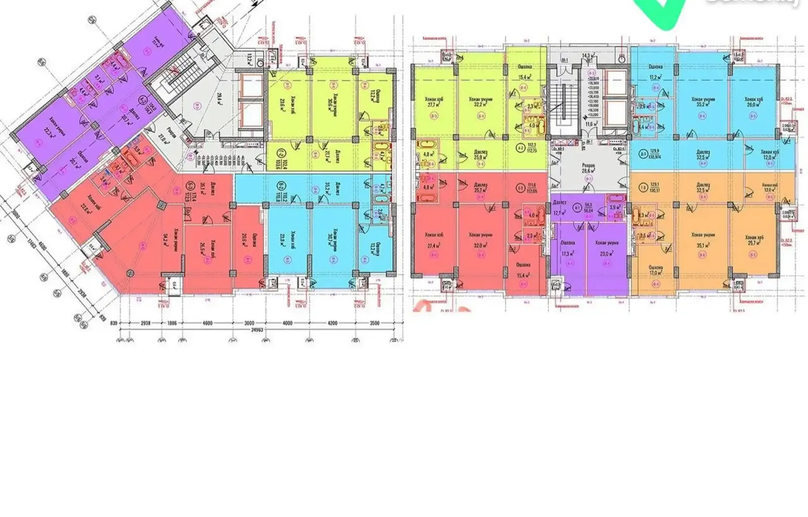 3-комн. квартира, 13 этаж, 136 м², Ашан