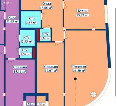2-комн. квартира, 14 этаж, 72 м², И. Сомони
