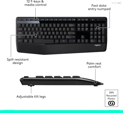 Комплект Logitech MK345 беспроводная клавиатура и мышь Black