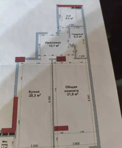 2-комн. квартира, 15 этаж, 89 м², Чулокчка, Дом Супермаркет Релакс