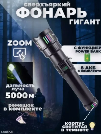 Лазерный фонарь с 40000 Люмен способный изменять ширину светового л