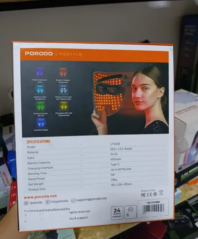 Маска для лица с терапевтическим светом Porodo face Mask 400mAH