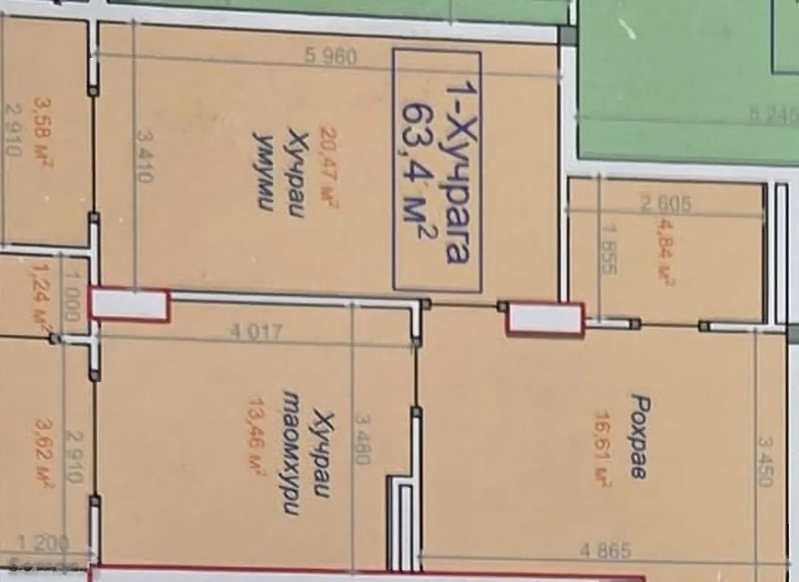 2-комн. квартира, 14 этаж, 64 м², дастаи дил гор больница