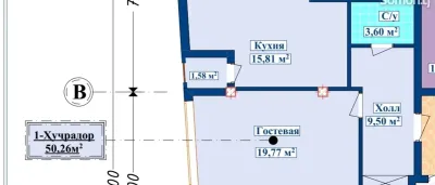 1-комн. квартира, 16 этаж, 50 м², И Сомонӣ