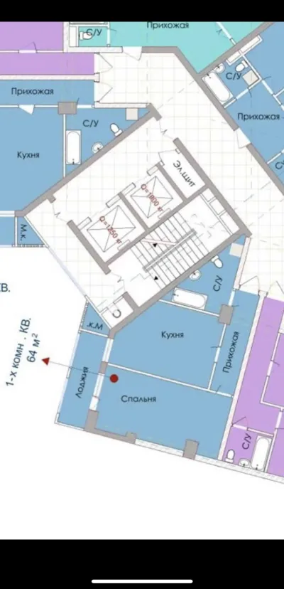 1-комн. квартира, 15 этаж, 64 м², Шохмансур, 4 Дома