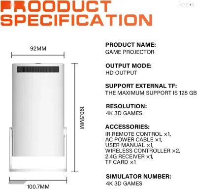 Проектор и Игровая Консоль Game Projector M300 MAX 2-в-1