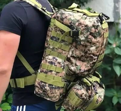 Рюкзак тактичный 55 л, B08 з подсумками, 53х35х22 см, Американский пиксель