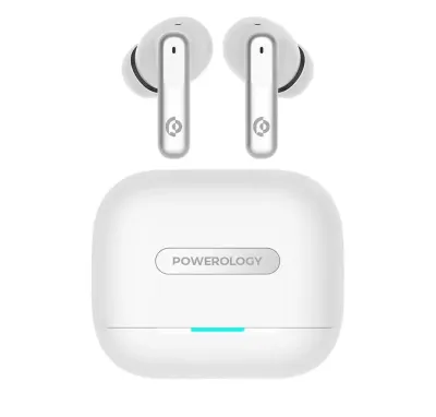 Беспроводные наушники Powerology 6 Mic Hybrid ANC + ENC True Wireless Buds белые
