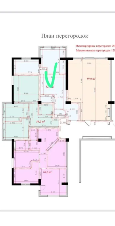1-комн. квартира, 18 этаж, 52 м², Шохмансур