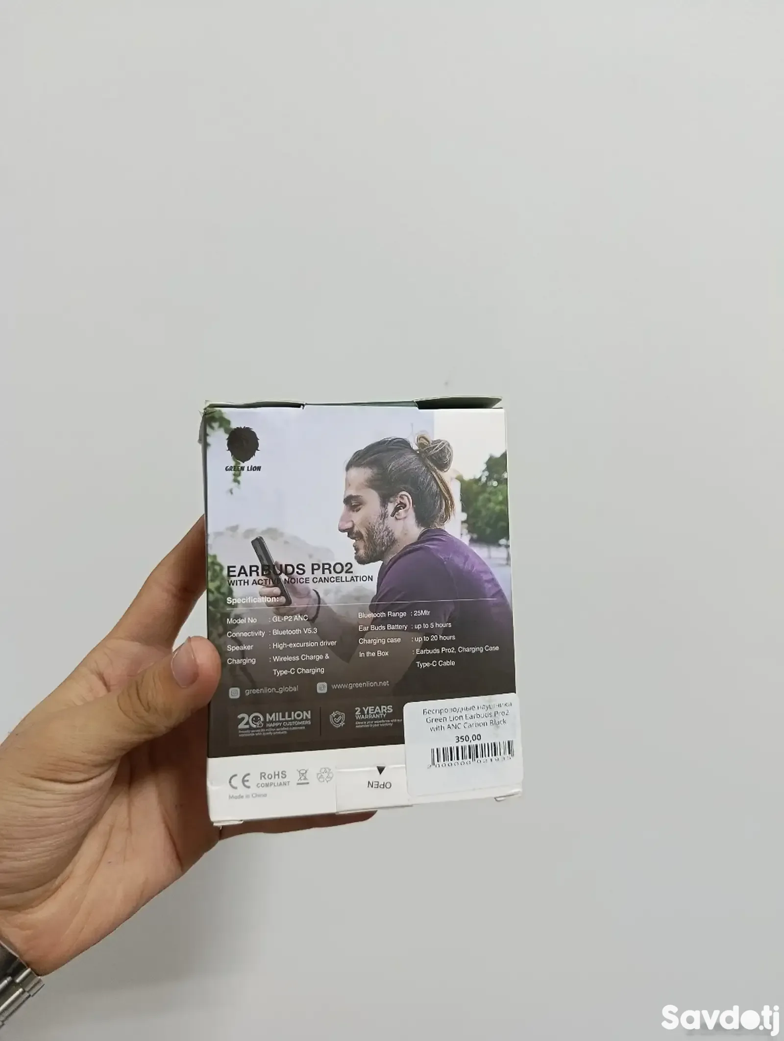 Беспроводные наушники Green Lion Earbuds Pro2 with ANC Carbon Black