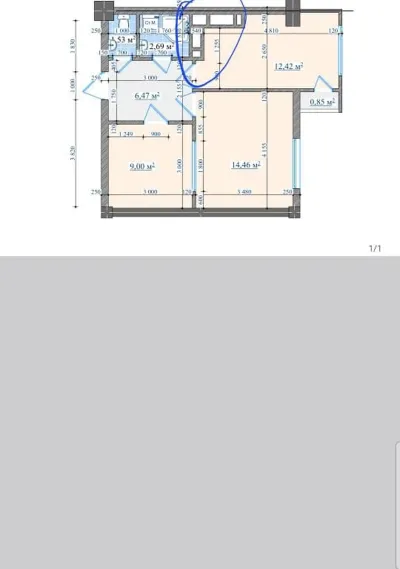 1-комн. квартира, 10 этаж, 48 м², Шохмансур