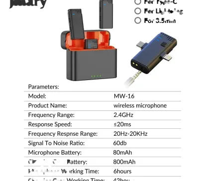 Беспроводной петличный микрофон Jmary MW-16