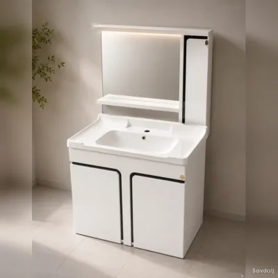 Раковина со шкафом и зеркалом