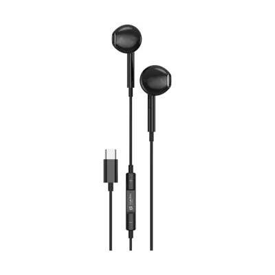 Проводные наушники Porodo Soundtec Metal Earphones 10mm Type-C черный