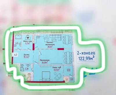 2-комн. квартира, 12 этаж, 123 м², 82 мкр