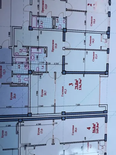 3-комн. квартира, 18 этаж, 135 м², Сомони