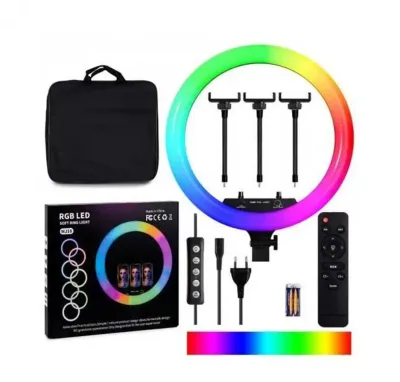 Цветная кольцевая Led лампа RGB 45 см