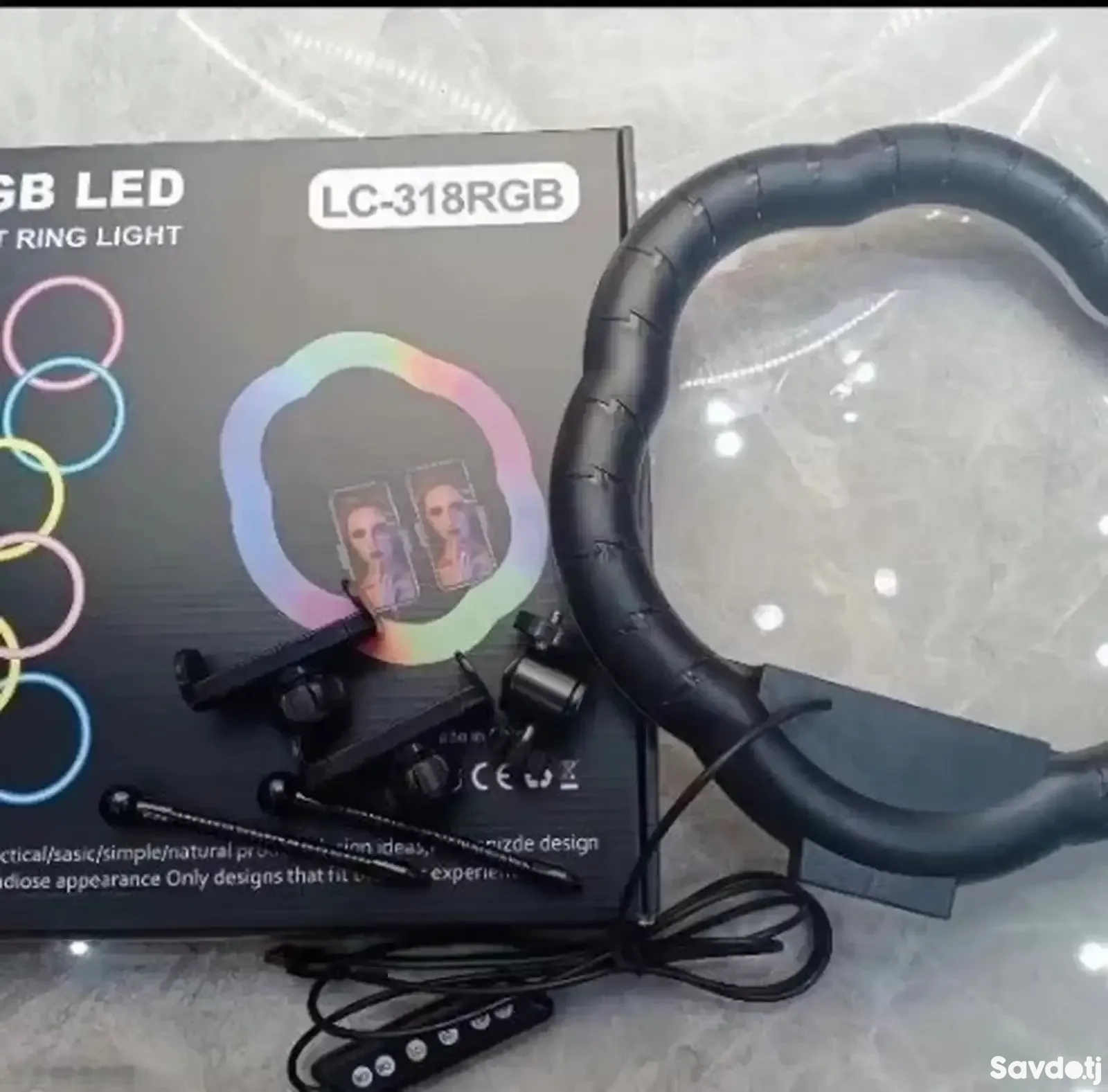 Кольцевая лампа цветок RGB LC-