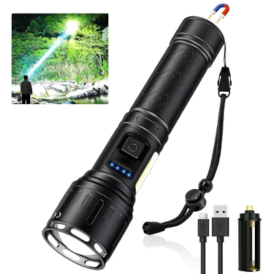 Фонарик Powerology 1000LM/900M Rechargeable LED Flash Light черный