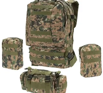 Рюкзак тактичный 55 л, B08 з подсумками, 53х35х22 см, Американский пиксель