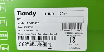 Видеорегистратор NVR Tiandy TC-R3120