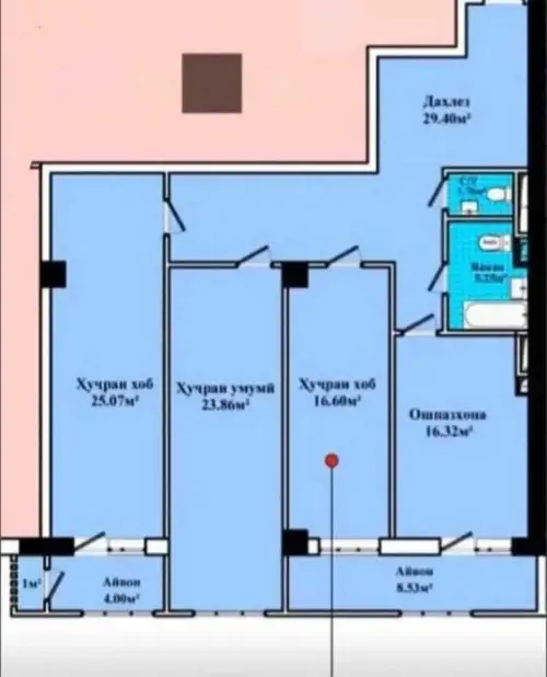 3-комн. квартира, 10 этаж, 132 м², Исмоили Сомони