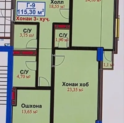 3-комн. квартира, 14 этаж, 115 м², Фирдавси