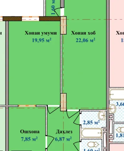 2-комн. квартира, 13 этаж, 63 м², Гардиши Ленинград