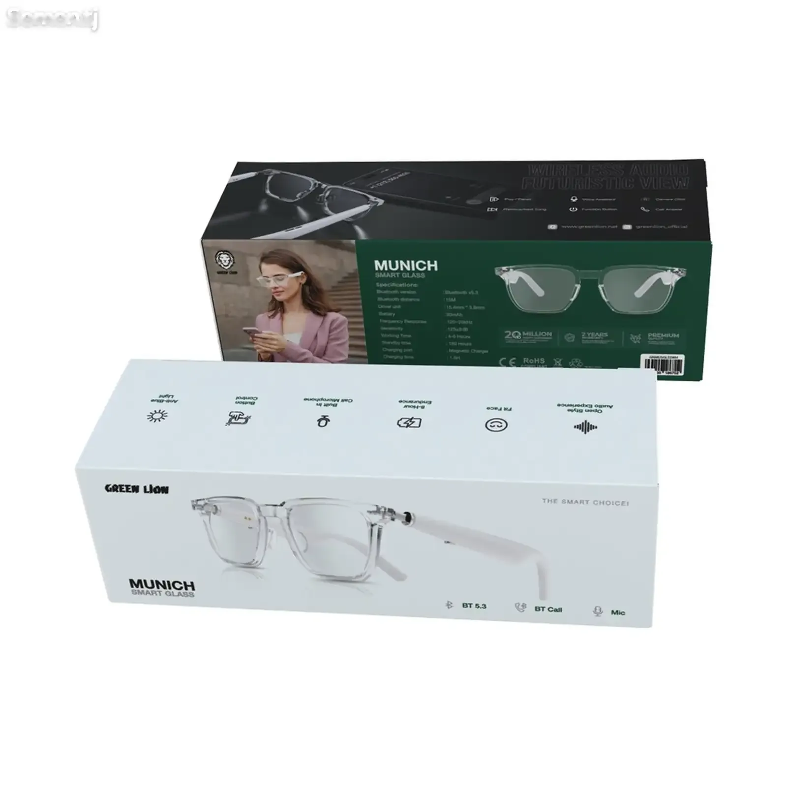 Смарт очки с bluetooth Green Lion Munich Smart Glass белый