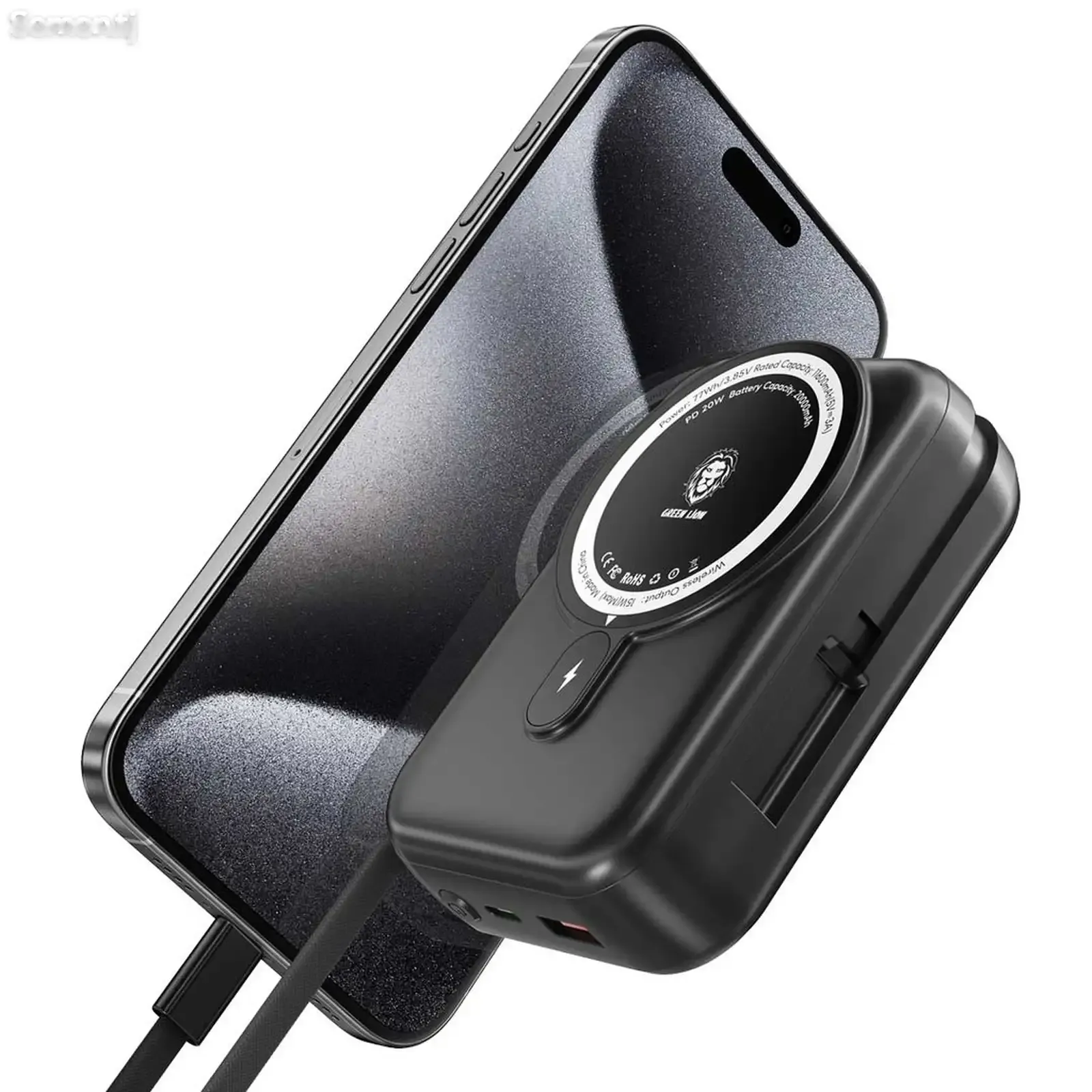 Повербанк Green Monaco Magsafe 20000mAh черный