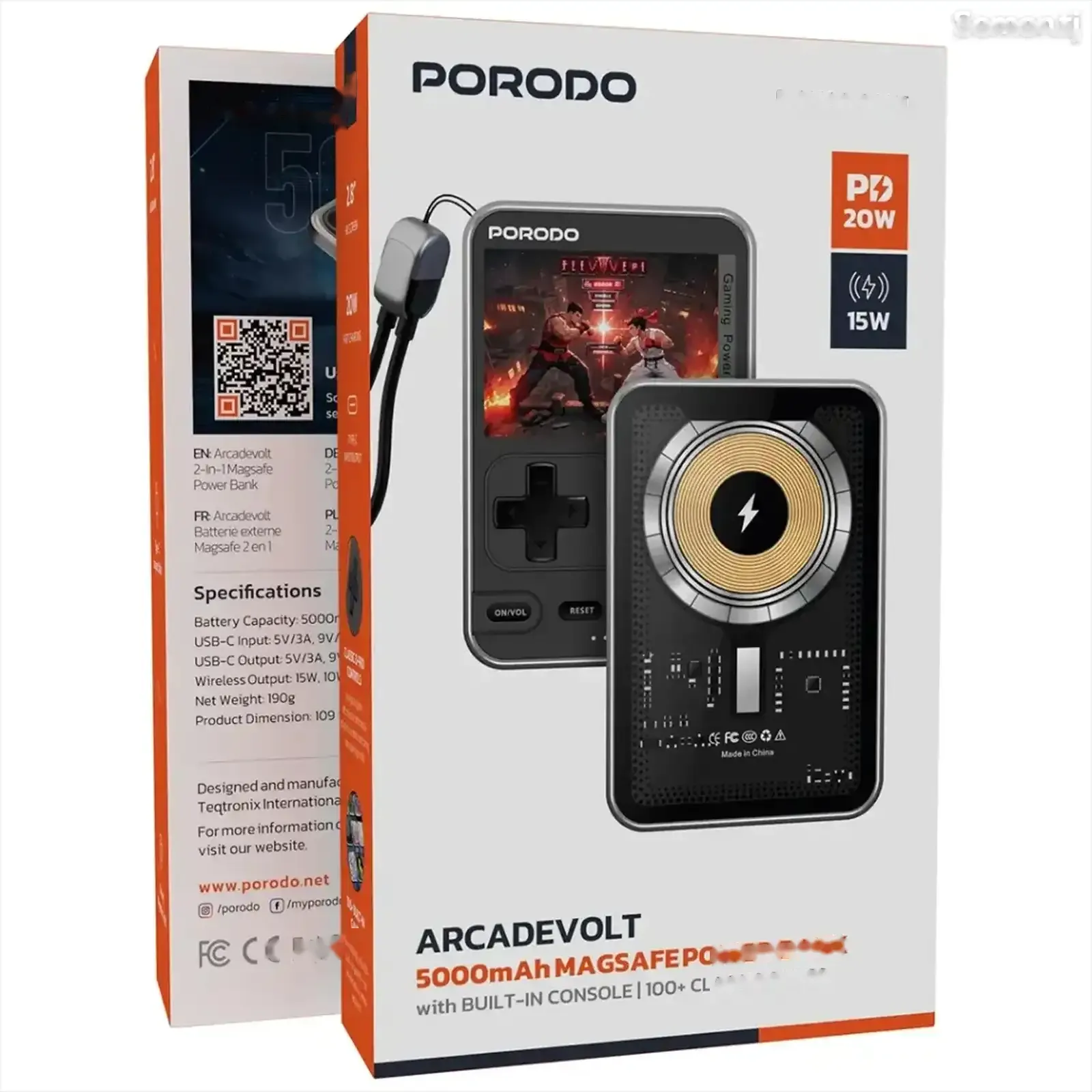 Игровой повербанк Porodo Gaming Arcadevolt 5000mAh MagSafe