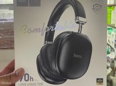 Наушники беспроводные с микрофоном hoco W35 MAX, Bluetooth, 3.5 мм, черный
