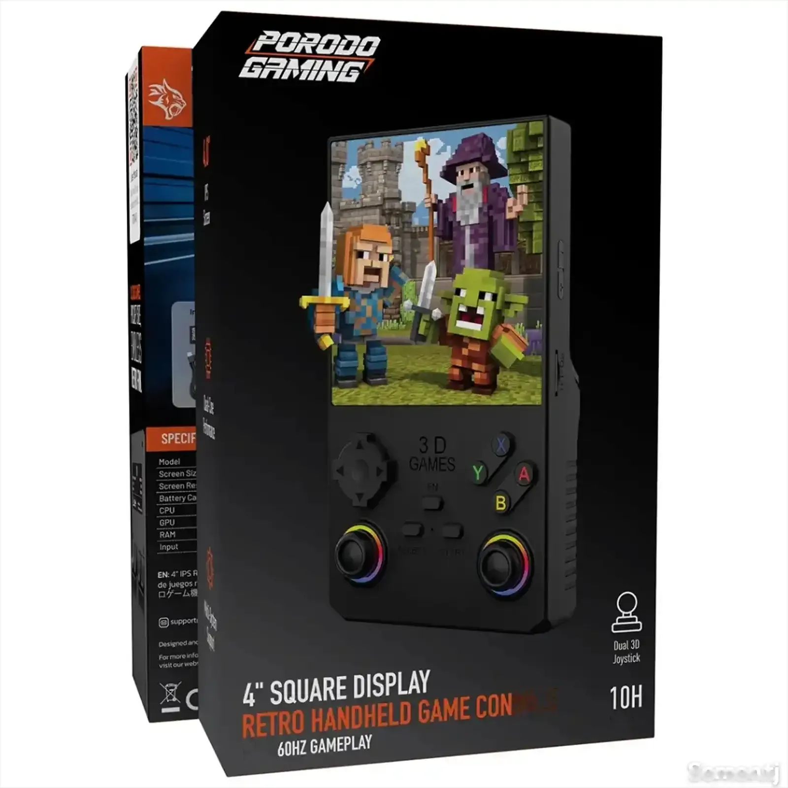 Игровая консоль Porodo Gaming 4 Square Display Retro Handheld Game Console оран