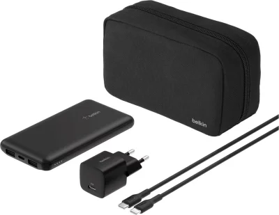 Набор зарядных устройств Belkin BoostCharge: повербанк 10 000 мАч + сетевой адаптер 25 Вт, чёрный (BU041kqBK)