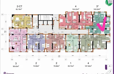 3-комн. квартира, 16 этаж, 100 м², Исмоили сомони