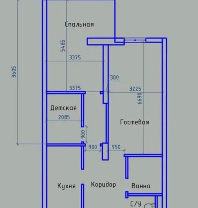 3-комн. квартира, 3 этаж, 85 м², Сино, Чал Чам