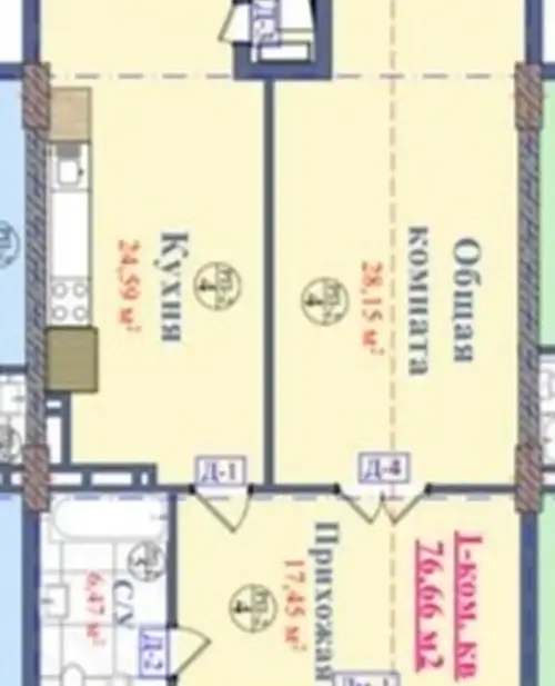 1-комн. квартира, 7 этаж, 78 м², И. Сомони