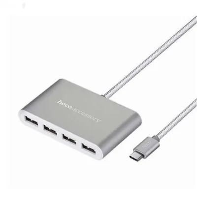 Кабель USB Hoco HB3 Type C to 4USB Silver