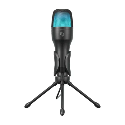Конденсаторный микрофон Porodo Gaming USB Condenser Microphone with RGB Lights Desk Tripod Stand 1.5M Cable