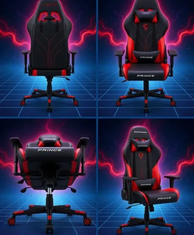 Игровое кресло DXRacer Prince Throne 2026 Black Red